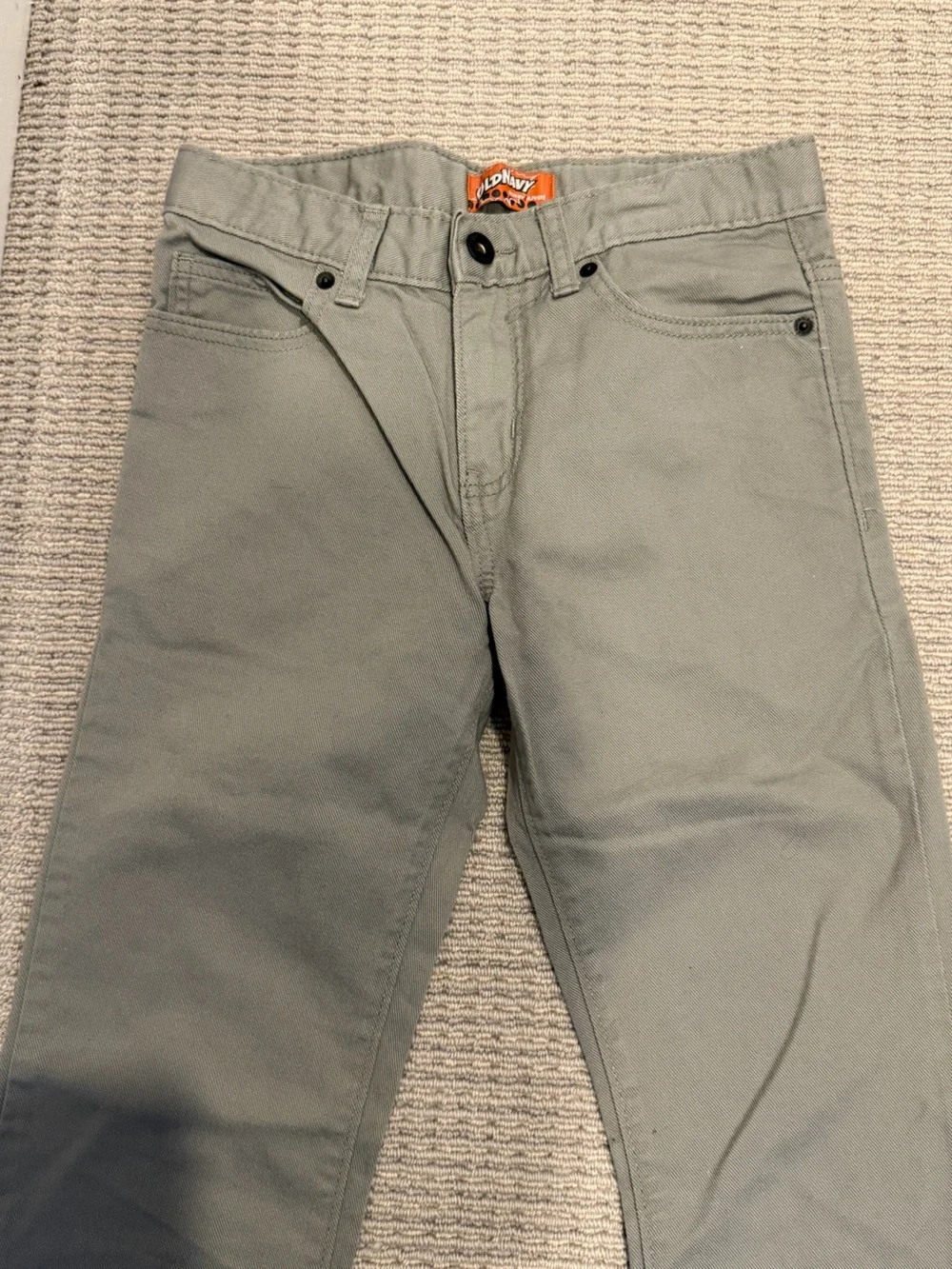 Boys Skinny Fit Adjustable Waist Light Gray Jeans—Old Navy